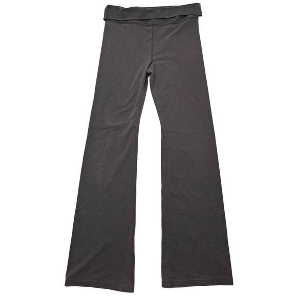 Victorias Secret Grey Cotton Fold Over Low Rise Flared Leggings Size Medium - Picture 1 of 7